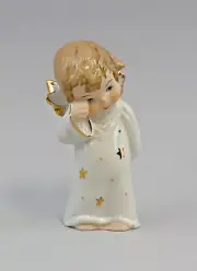 9942153 Porcelain Figurine Wagner & Apel Christmas Tired Angel H13cm