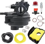 799583 Carburetor Kits for B&S 300E 450E 500E 550EX Series Engines 593261 595656 591979 591160 590556 591109 08P502 8P502 09P602 9P602 Lawn mower with 799579 Filter 595660 Cover