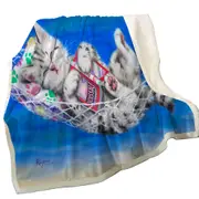 Funny Cats Designs Beach Hammock Grey Kitten Throw Blanket