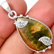 Natural Chrome Chalcedony 925 Sterling Silver Pendant Jewelry P-1226