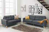 在飛比找樂天市場購物網優惠-《翡翠》 新品 灰色 3+2沙發組 布沙發 三人座 二人座 
