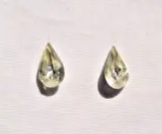 Two Tear Drop Crystal Cabochons with Silver Backs
