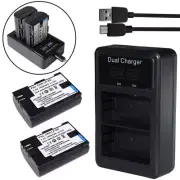 2x Battery +LCD Dual Charger for LP-E6 For Canon EOS 70D 60D 80D 5D 6D 7D 90D