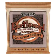 Ernie Ball Earthwood Phosphor Bronze Custom Medium Acoustic Guitar String, 11.5 - 54 Gauge