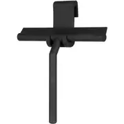 Shower Squeegee, Window Wiper Scraper Cleaner Silicone Blade & Holder Hook (Black)