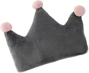 ULDIGI Crown Shape Pillow 32cm Grey Throw Pillow Pp Cotton Couch Bolster Plush Toy Window Decoration Comfortable
