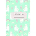 BABY ALPACA THEME WIDE RULED LINE PAPER