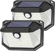 Solar Outdoor Lights, 2-Pack Super Bright 178 LEDs Motion Sensor Wall Light with 270° Wide Angle & 3 Modes, Waterproof Solar Powered Security Light for Patio Garden Garage Front Door