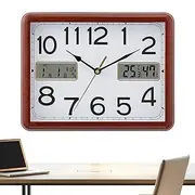 Classic Wall Timepiece With Quiet Mechanism | 28cm Retro Decorative Clock With Built-in Thermometer For Home, Office, Bedroom, Living Room, Or Kitchen - Elegant Home &Stylish Home & Office Decor Piece