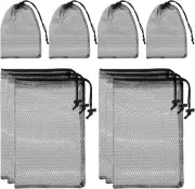 10PCS Small Mesh Bags Drawstring Black Nylon Mesh Drawstring Bag Mini Mesh Pouch