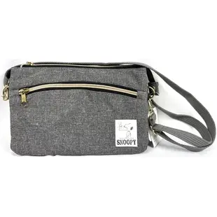 asdfkitty*SNOOPY史努比灰色帆布側背包/斜背包/手機包-日本正版商品