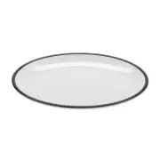 G.E.T. OP-1291-W/BK Settlement Bistro White Melamine 12.25" x 9" Plate - 1 Doz