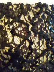 27" x 18" BLACK SEQUINED LACE PIECE TRIM DRESS OR CRAFTS