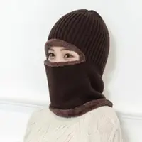 在飛比找ETMall東森購物網優惠-冬季防寒保暖頭套毛線女士一體帽