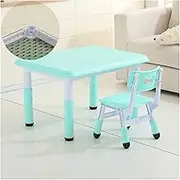 Height Adjustable Kids Desk and Chair Set, Plastic Game Table, for Home/School Use, Ergonomic Chair with Anti-Skid Pads