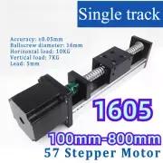 1605 100-800mm Ball Screw Single Linear Rail Motion Slide Table 57 Stepper Motor