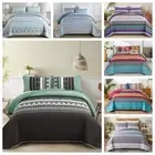 Soft Bohemian Coverlet Bedspread Set Queen King Size Quilted Patchwork Bedding