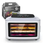 Compact Food Dehydrator, 4 Stainless Steel Trays Fresh Dryer Machine for Jerky H