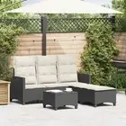 Garden Sofa Set 3 Piece with Cushions Corner Sofa L-shaped Poly Rattan vidaXL