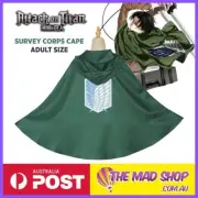 ATTACK ON TITAN AOT SHINGEKI NO KYOJIN SCOUTING LEGION GREEN CAPE CLOAK COSPLAY