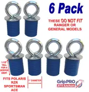 (6) Fits POLARIS Lock & Ride ATV Tie Down Anchor RZR Cargo Hook - Twist-Lock-Go!