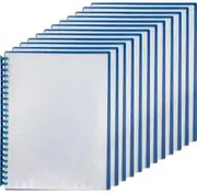 Marbig Display Book Clear Front Refillable 20 Pocket A4 Blue 12 Pack