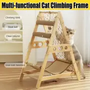 Multifunctional Cat Climbing Frame Scratching Post Hammock & Play Ball AU
