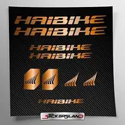 Sticker Set Compatible with Frame MTB Mountain Bike and Helmet | Decals Stickers for Bicycle Lettering Logos | Stickersland® - Haibik (Matte Metallic)