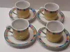 VILLEROY & BOCH TWIST ALEA LEMON ESPRESSO 4 CUPS AND 4 SAUCERS NEW