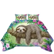 Cute Animal Drawing Sloth Lazy Morning Coverlet