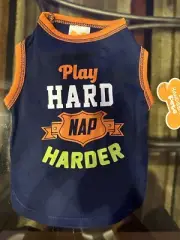 Handsome Pete Dog Shirt XS Play Hard Nap Harder