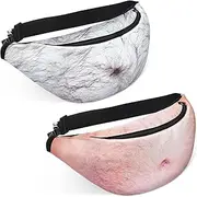 [Saintrygo] 2 Pieces Dad Bag 3D Men Beer Belly Waist Packs Christmas Gag Gifts Waterproof Fanny Pack Belt Funny Waist Pocket for Christmas, Birthday, Father's Day