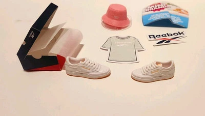 Zuru Mini Brands Mini Sneakers Common Reebok White Shoes With Peach Soles Opened