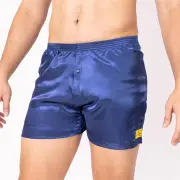 Satin Boxer Shorts-Navy-Medium