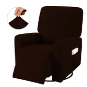 Recliner Stretch Sofa Slipcover Sofa Cover 4-Pieces Furniture Protector Couch Soft-Brown
