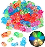 60 Pcs Miniature Sea Turtle Figurines,Luminous Mini Turtles Figurines Glow,Multicolor Mini Resin Turtle Figure Glow in The Dark,Miniature Plastic Turtles Figures for Craft, Garden Decor,(6 Colors)