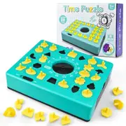 Timed Puzzle Game,Puzzle Board Game,Shape Matching Pop Up Tray Toy Set with Timer Cognitive Matching Training Puzzle For Kids 3+ Color Blue