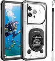 Beasyjoy Waterproof Phone Case, Underwater Phone Case for Snorkeling, Universal IPX8 Diving Case with Lanyard Up to 6.9" for iPhone 16/15/14/13/12 Pro Max, Samsung S24/S23/S22/Google/Moto - Black