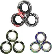 9 PCS Magnetic Ring Finger Spinner Fidget Toy Sensory Anxiety Stress Relief Fidget Toy