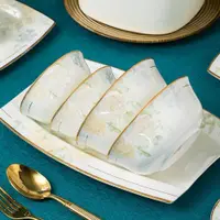 在飛比找ETMall東森購物網優惠-景德鎮陶瓷骨瓷家用餐具輕奢碗盤碗碟碗碟飯碗面碗餐具創意搭配