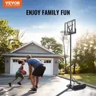 Adjustable Portable Basketball Hoop 44 Inch Backboard System Indoor Outdoor