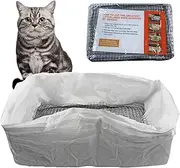 Sieve Cat Liners, Reusable Bags for Cat , Pack of 10, Elastic Cat Tray Liners with Drawstring and Filter Net, Reusable Cat Trays