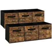 13 Inch Fabric Storage Cubes 6 Pack Foldable Storage Bins with Handle Storage...