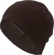 [X AUTOHAUX] Cycling Hat Keep Warm Hard Hat Liner Polar Fleece Fabric Brown 29x21cm 1 Pcs