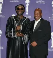 Inductee Isaac Hayes & his co writer David Porter at The 17th Annu- Old Photo