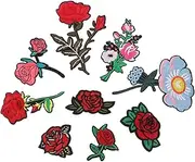 Angoily 9Pcs Flower Pattern Iron Patches Compact Decorative Embroidered Appliques for Clothing Bags Hats and DIY Crafts Durable and Skin Friendly Design
