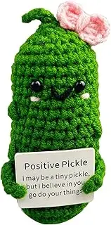 Emotional Support Pickle | Handmade Emotional Support Pickled Cucumber | Cute Knitted Cucumber Dolls Pickle Toys for Kids Friends Decoration Encouragement