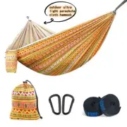 Portable Outdoor Hammocks Quick Open Parachute Cloth Sleeping Hanging Hammocks