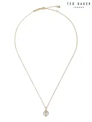 Ted Baker Gold Tone PERRETI: Logo Pearl Pendant Necklace (E21671) | $81