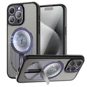 Magnetic Phone Case for iPhone 16 Pro, Shockproof, Bracket, Aromatherapy & Heat-Dissipating, Purple